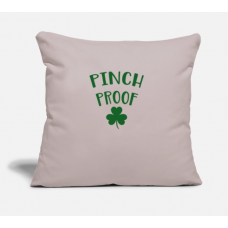 Pinch Proof Green Clover Shamrock St. Patricks Day Light Taupe Pillow